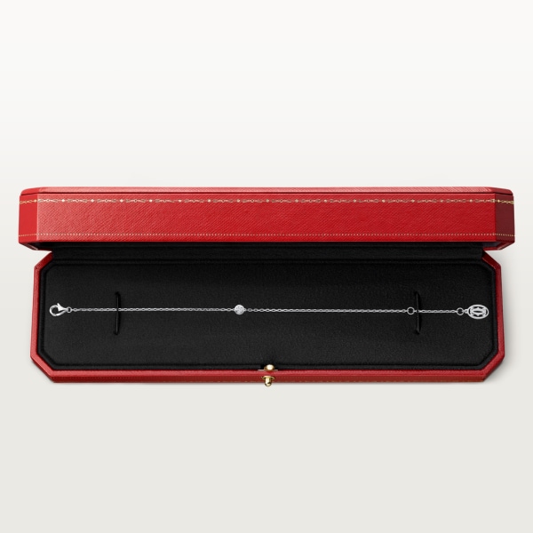 Cartier d'Amour 手鏈，小型款 18K白色黃金，鑽石