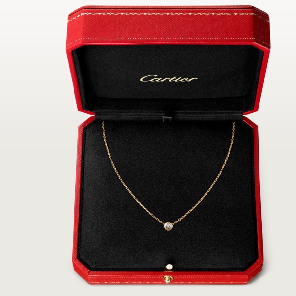 Cartier d'Amour 項鏈，小型款 18K黃金，鑽石