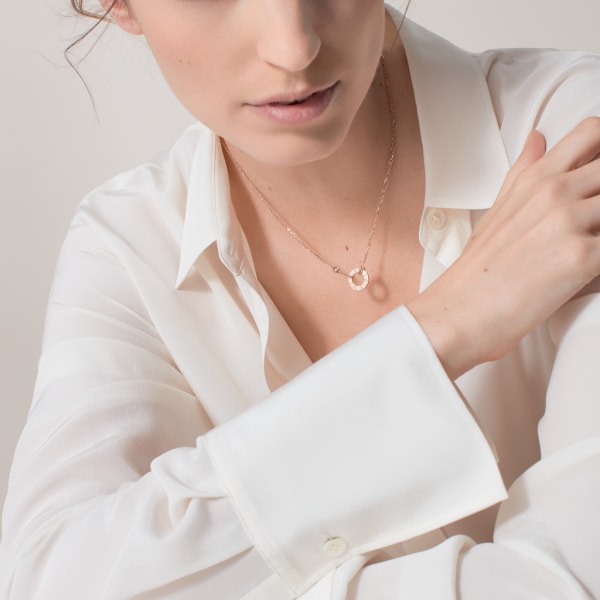 Love necklace, 2 diamonds Rose gold, diamonds
