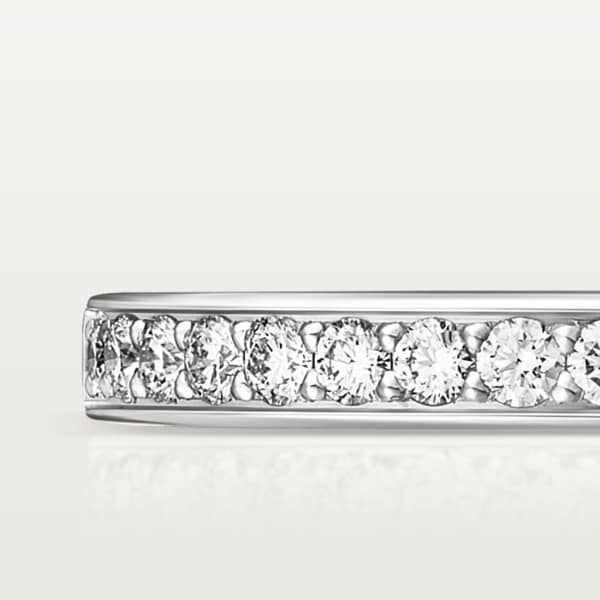 1895 wedding ring, width 2.6 mm, semi-paved  Platinum, diamonds