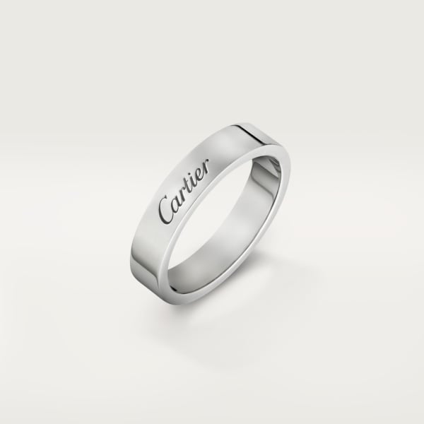 C de Cartier 結婚戒指，寬4毫米 鉑金