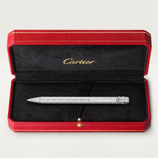 Santos de Cartier 原子筆 小型款，經鐫刻的金屬，鍍鈀飾面