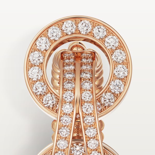 Agrafe ring, semi-paved Rose gold, diamonds