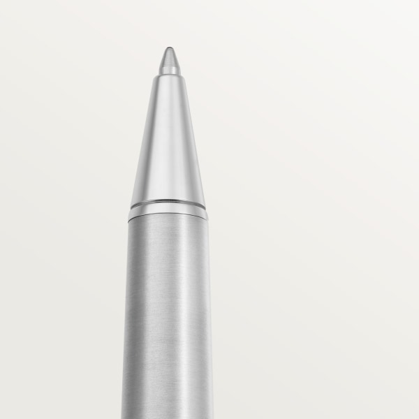 Santos de Cartier 原子筆 大型款，磨砂及經鐫刻的條紋金屬覆以深灰色 PVD，鍍鈀飾面