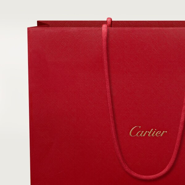 文件袋，Cartier Losange 黑色粒面小牛皮，鍍鈀飾面及琺瑯