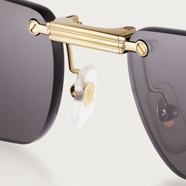 Première de Cartier sunglasses Smooth golden-finish metal, grey lenses