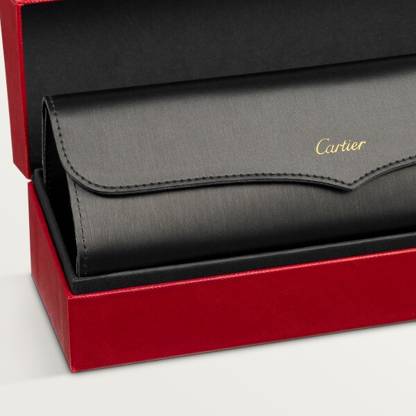 Première de Cartier 太陽眼鏡 光滑鍍鉑金飾面金屬，淺藍色鏡片